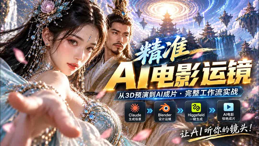 （20503期）AI视频终于能精准运镜了！Claude + Blender + Higgsfield 免费插件实测瀚萌资源网-网赚网-网赚项目网-虚拟资源网-国学资源网-易学资源网-本站有全网最新网赚项目-易学课程资源-中医课程资源的在线下载网站！瀚萌资源网