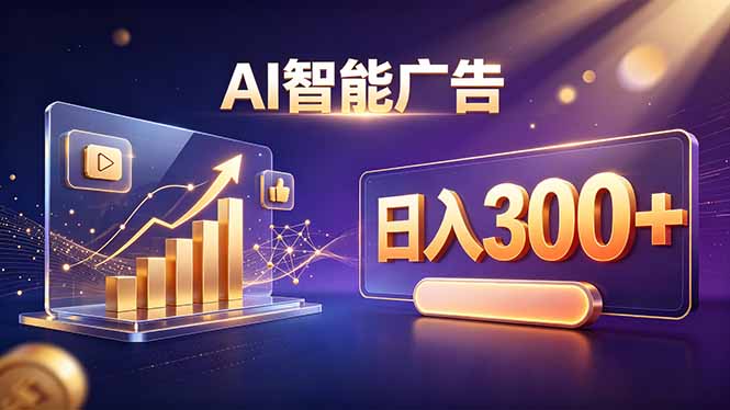 （20233期）不露脸、不直播，AI 智能广告日入 300 + 是怎么做到的？瀚萌资源网-网赚网-网赚项目网-虚拟资源网-国学资源网-易学资源网-本站有全网最新网赚项目-易学课程资源-中医课程资源的在线下载网站！瀚萌资源网