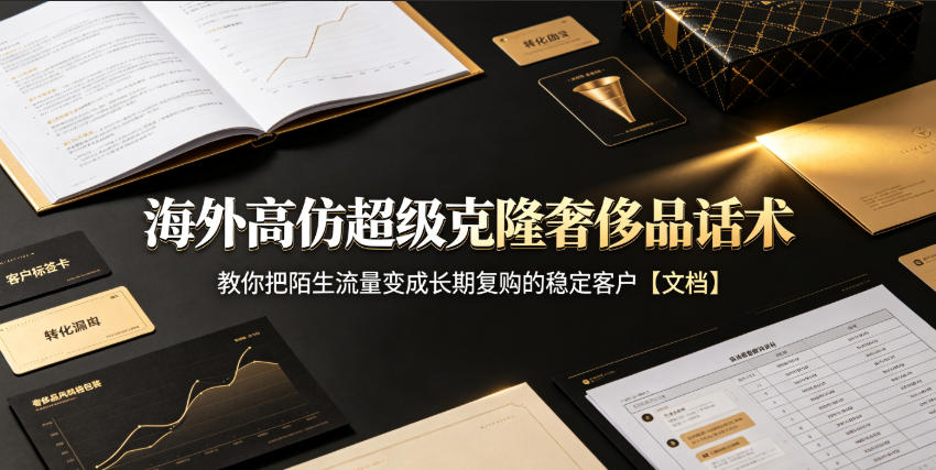 海外高仿超级克隆奢侈品话术，教你把陌生流量变成长期复购的稳定客户【文档】瀚萌资源网-网赚网-网赚项目网-虚拟资源网-国学资源网-易学资源网-本站有全网最新网赚项目-易学课程资源-中医课程资源的在线下载网站！瀚萌资源网