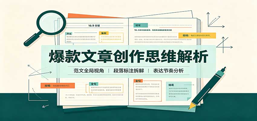 爆款文章创作思维解析：全局视角拆解范文，梳理行文逻辑，搭配真实拆文实操案例瀚萌资源网-网赚网-网赚项目网-虚拟资源网-国学资源网-易学资源网-本站有全网最新网赚项目-易学课程资源-中医课程资源的在线下载网站！瀚萌资源网