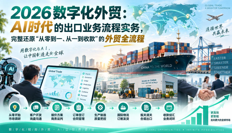 2026数字化外贸：AI时代的出口业务流程实务，完整还原”从零到一、从一到收款”的外贸全流程瀚萌资源网-网赚网-网赚项目网-虚拟资源网-国学资源网-易学资源网-本站有全网最新网赚项目-易学课程资源-中医课程资源的在线下载网站！瀚萌资源网