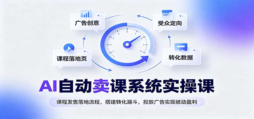 AI自动卖课系统实操课：课程发售落地流程，搭建转化漏斗，投放广告实现被动盈利瀚萌资源网-网赚网-网赚项目网-虚拟资源网-国学资源网-易学资源网-本站有全网最新网赚项目-易学课程资源-中医课程资源的在线下载网站！瀚萌资源网