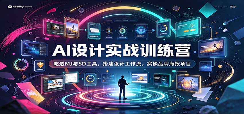 AI设计实战训练营：吃透MJ与SD工具，搭建设计工作流，实操品牌海报项目瀚萌资源网-网赚网-网赚项目网-虚拟资源网-国学资源网-易学资源网-本站有全网最新网赚项目-易学课程资源-中医课程资源的在线下载网站！瀚萌资源网