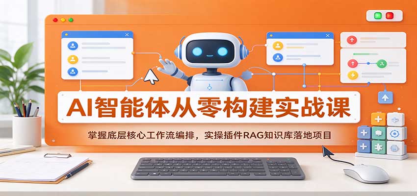 AI智能体从零构建实战课：掌握底层核心工作流编排，实操插件RAG知识库落地项目瀚萌资源网-网赚网-网赚项目网-虚拟资源网-国学资源网-易学资源网-本站有全网最新网赚项目-易学课程资源-中医课程资源的在线下载网站！瀚萌资源网