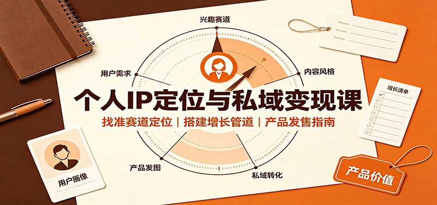 个人IP定位与私域变现课：找准赛道定位，搭建增长管道，产品发售指南瀚萌资源网-网赚网-网赚项目网-虚拟资源网-国学资源网-易学资源网-本站有全网最新网赚项目-易学课程资源-中医课程资源的在线下载网站！瀚萌资源网