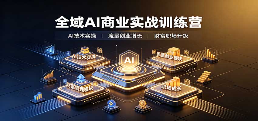 全域AI商业实战训练营：涵盖AI技术实操、流量创业、财富管理与职场成长全体系内容瀚萌资源网-网赚网-网赚项目网-虚拟资源网-国学资源网-易学资源网-本站有全网最新网赚项目-易学课程资源-中医课程资源的在线下载网站！瀚萌资源网