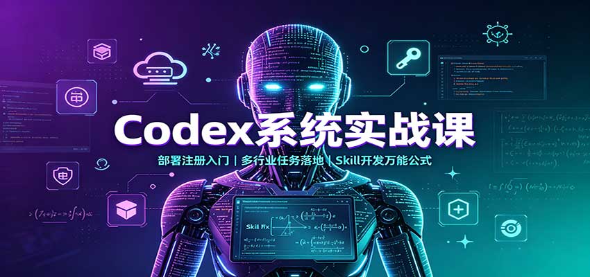 Codex系统实战课：部署注册入门，多行业任务落地，Skill开发万能公式瀚萌资源网-网赚网-网赚项目网-虚拟资源网-国学资源网-易学资源网-本站有全网最新网赚项目-易学课程资源-中医课程资源的在线下载网站！瀚萌资源网