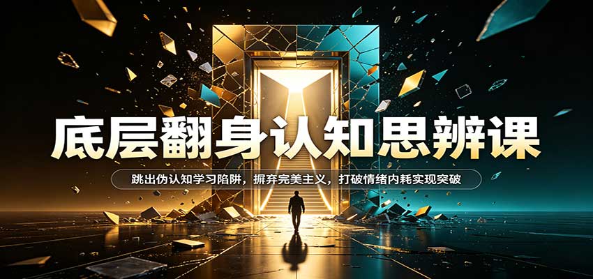 底层翻身认知思辨课：跳出伪认知学习陷阱，摒弃完美主义，打破情绪内耗实现突破瀚萌资源网-网赚网-网赚项目网-虚拟资源网-国学资源网-易学资源网-本站有全网最新网赚项目-易学课程资源-中医课程资源的在线下载网站！瀚萌资源网
