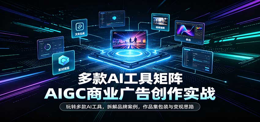 AIGC商业广告创作实战：玩转多款AI工具，拆解品牌案例，作品集包装与变现思路瀚萌资源网-网赚网-网赚项目网-虚拟资源网-国学资源网-易学资源网-本站有全网最新网赚项目-易学课程资源-中医课程资源的在线下载网站！瀚萌资源网