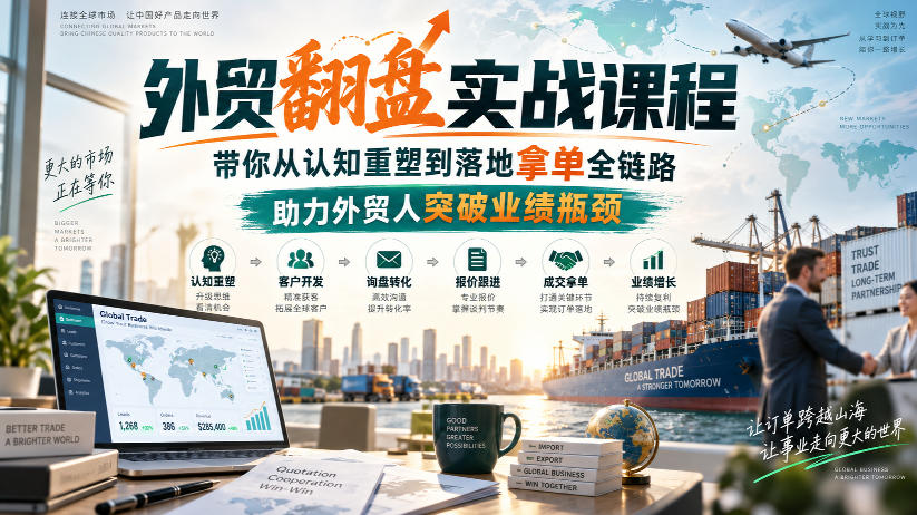 外贸翻盘实战课程，带你从认知重塑到落地拿单全链路，助力外贸人突破业绩瓶颈瀚萌资源网-网赚网-网赚项目网-虚拟资源网-国学资源网-易学资源网-本站有全网最新网赚项目-易学课程资源-中医课程资源的在线下载网站！瀚萌资源网