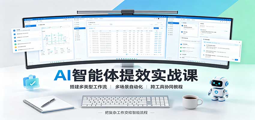 AI智能体提效实战课：搭建多类型工作流，多场景自动化，跨工具协同教程瀚萌资源网-网赚网-网赚项目网-虚拟资源网-国学资源网-易学资源网-本站有全网最新网赚项目-易学课程资源-中医课程资源的在线下载网站！瀚萌资源网