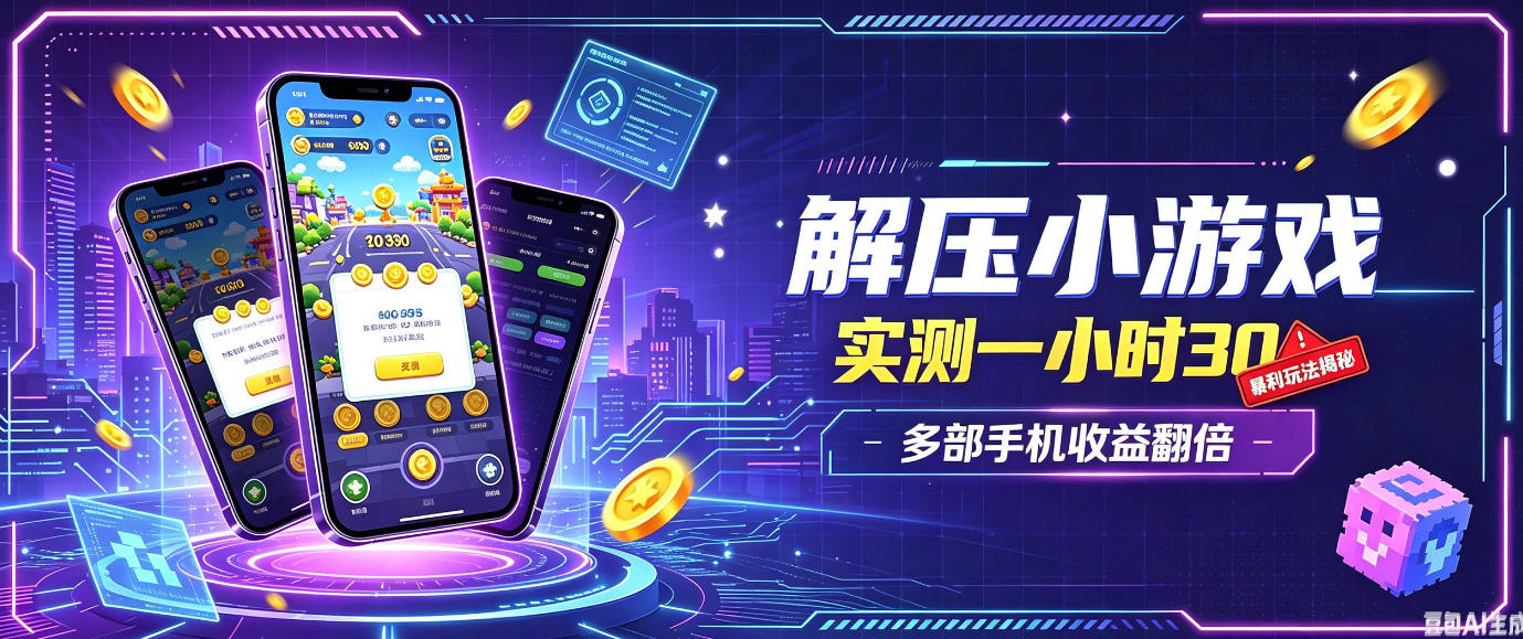 小游戏全流程玩法，实测一小时搞30，简单无脑解压，当天做当天就能看到进账，直接冲就行【揭秘】瀚萌资源网-网赚网-网赚项目网-虚拟资源网-国学资源网-易学资源网-本站有全网最新网赚项目-易学课程资源-中医课程资源的在线下载网站！瀚萌资源网