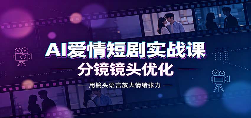 AI爱情短剧实战课：故事剧本创作，分镜镜头优化，智能体提示词瀚萌资源网-网赚网-网赚项目网-虚拟资源网-国学资源网-易学资源网-本站有全网最新网赚项目-易学课程资源-中医课程资源的在线下载网站！瀚萌资源网