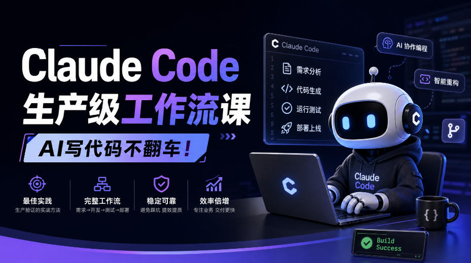 Claude Code生产级工作流课，AI写代码不翻车！【原创双语字幕】瀚萌资源网-网赚网-网赚项目网-虚拟资源网-国学资源网-易学资源网-本站有全网最新网赚项目-易学课程资源-中医课程资源的在线下载网站！瀚萌资源网