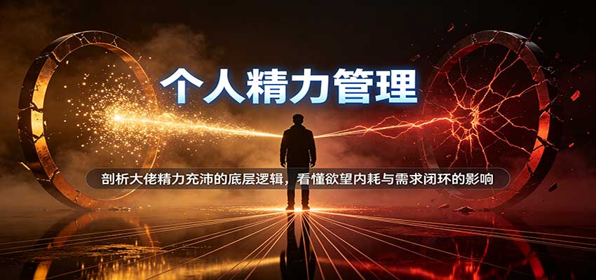 个人精力管理：剖析大佬精力充沛的底层逻辑，看懂欲望内耗与需求闭环的影响瀚萌资源网-网赚网-网赚项目网-虚拟资源网-国学资源网-易学资源网-本站有全网最新网赚项目-易学课程资源-中医课程资源的在线下载网站！瀚萌资源网