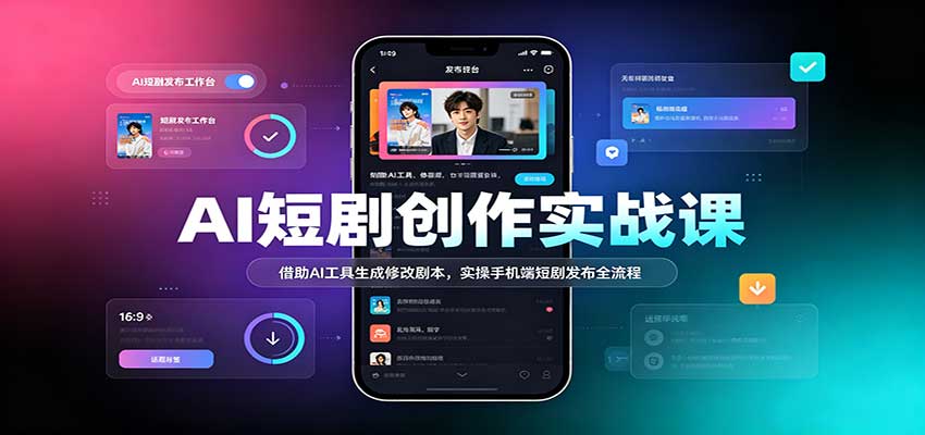 AI短剧创作实战课：借助AI工具生成修改剧本，实操手机端短剧发布全流程瀚萌资源网-网赚网-网赚项目网-虚拟资源网-国学资源网-易学资源网-本站有全网最新网赚项目-易学课程资源-中医课程资源的在线下载网站！瀚萌资源网