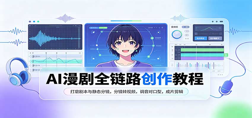 AI漫剧全链路创作教程：打磨剧本与静态分镜，分镜转视频，调音对口型，成片剪辑瀚萌资源网-网赚网-网赚项目网-虚拟资源网-国学资源网-易学资源网-本站有全网最新网赚项目-易学课程资源-中医课程资源的在线下载网站！瀚萌资源网