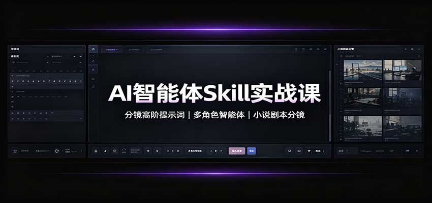AI智能体Skill实战课：分镜高阶提示词，多角色智能体，小说剧本分镜瀚萌资源网-网赚网-网赚项目网-虚拟资源网-国学资源网-易学资源网-本站有全网最新网赚项目-易学课程资源-中医课程资源的在线下载网站！瀚萌资源网