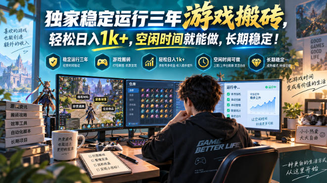 三款AI自动化游戏副业，日入千元，可批量矩阵操作适合新手小白！瀚萌资源网-网赚网-网赚项目网-虚拟资源网-国学资源网-易学资源网-本站有全网最新网赚项目-易学课程资源-中医课程资源的在线下载网站！瀚萌资源网