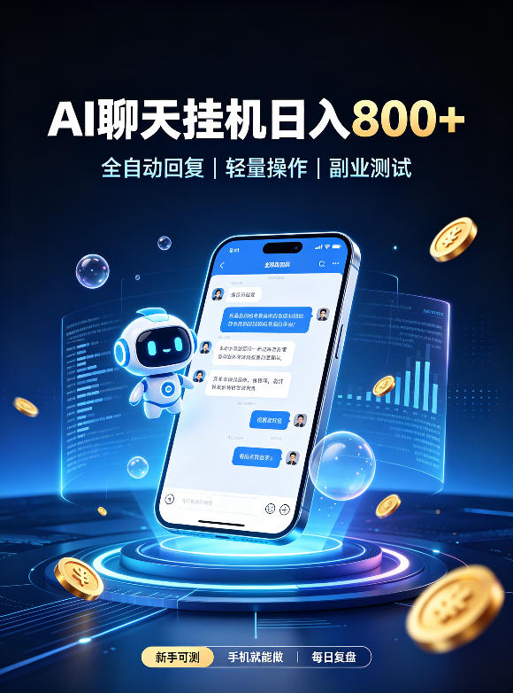 AI聊天挂G项目，日入800+，适用个人副业，工作室矩阵操作，无需真人实时值守【揭秘】瀚萌资源网-网赚网-网赚项目网-虚拟资源网-国学资源网-易学资源网-本站有全网最新网赚项目-易学课程资源-中医课程资源的在线下载网站！瀚萌资源网