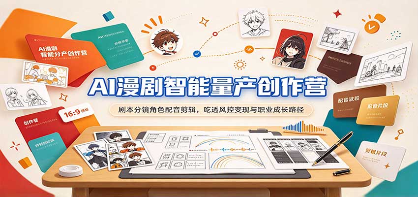 AI漫剧智能量产创作营：剧本分镜角色配音剪辑，吃透风控变现与职业成长路径瀚萌资源网-网赚网-网赚项目网-虚拟资源网-国学资源网-易学资源网-本站有全网最新网赚项目-易学课程资源-中医课程资源的在线下载网站！瀚萌资源网