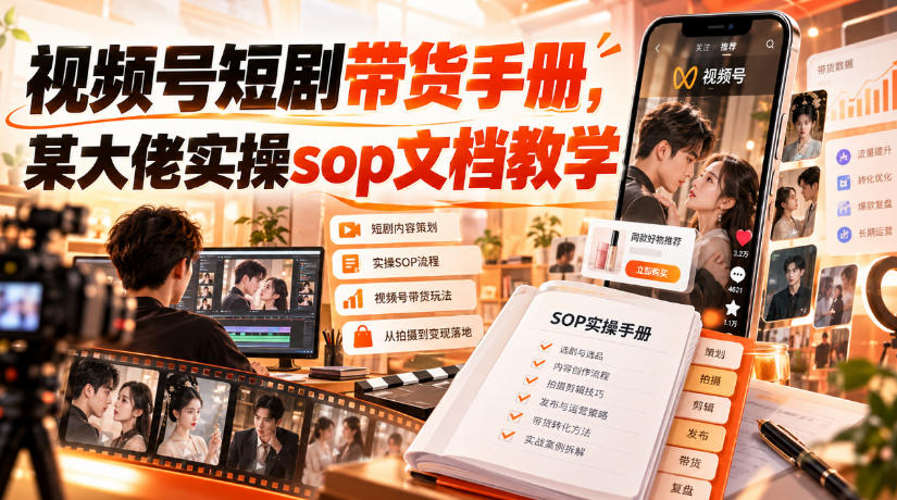 视频号短剧带货手册，某大佬实操sop文档教学瀚萌资源网-网赚网-网赚项目网-虚拟资源网-国学资源网-易学资源网-本站有全网最新网赚项目-易学课程资源-中医课程资源的在线下载网站！瀚萌资源网