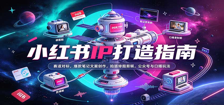 小红书IP打造指南：赛道对标，爆款笔记文案创作，拍摄修图剪辑，公众号与口播玩法瀚萌资源网-网赚网-网赚项目网-虚拟资源网-国学资源网-易学资源网-本站有全网最新网赚项目-易学课程资源-中医课程资源的在线下载网站！瀚萌资源网