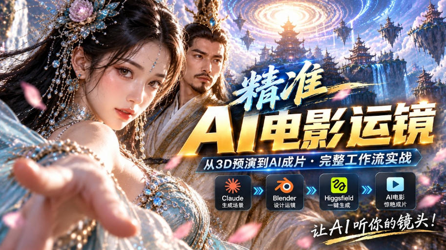 AI视频终于能精准运镜了！Claude+Blender+Higgsfield免费插件实测瀚萌资源网-网赚网-网赚项目网-虚拟资源网-国学资源网-易学资源网-本站有全网最新网赚项目-易学课程资源-中医课程资源的在线下载网站！瀚萌资源网