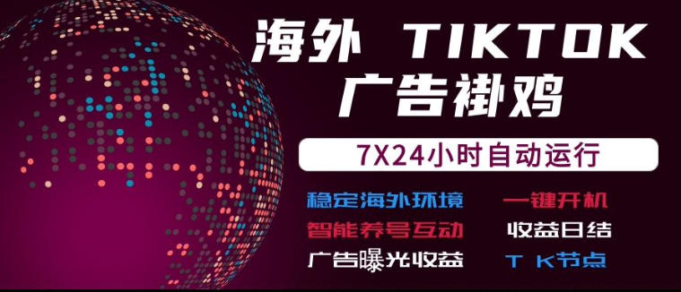 海外TikTok挂G流量变现，7X24自动运行，广告曝光收益，收益日结【揭秘】瀚萌资源网-网赚网-网赚项目网-虚拟资源网-国学资源网-易学资源网-本站有全网最新网赚项目-易学课程资源-中医课程资源的在线下载网站！瀚萌资源网