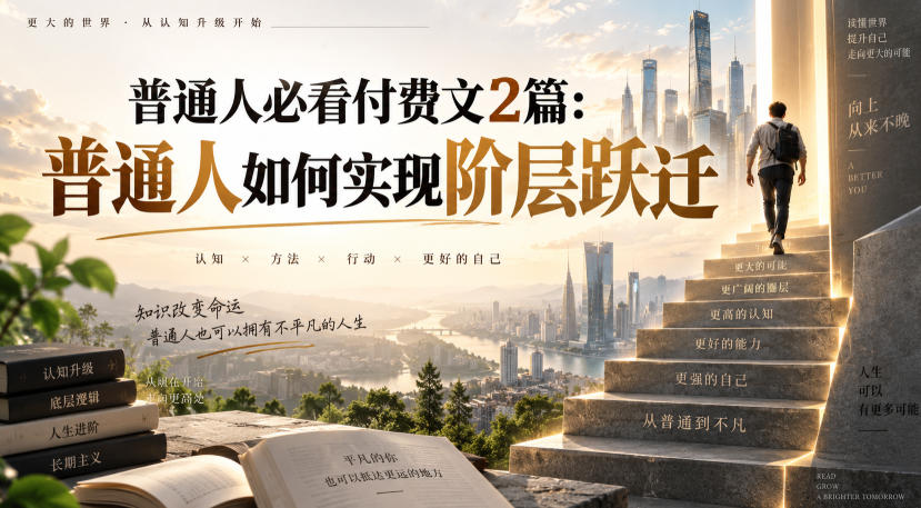 普通人必看付费文2篇：普通人如何实现阶层跃迁瀚萌资源网-网赚网-网赚项目网-虚拟资源网-国学资源网-易学资源网-本站有全网最新网赚项目-易学课程资源-中医课程资源的在线下载网站！瀚萌资源网