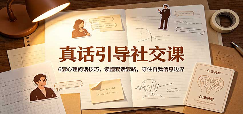 真话引导社交课:6套心理问话技巧,读懂套话套路,守住自我信息边界瀚萌资源网-网赚网-网赚项目网-虚拟资源网-国学资源网-易学资源网-本站有全网最新网赚项目-易学课程资源-中医课程资源的在线下载网站!瀚萌资源网