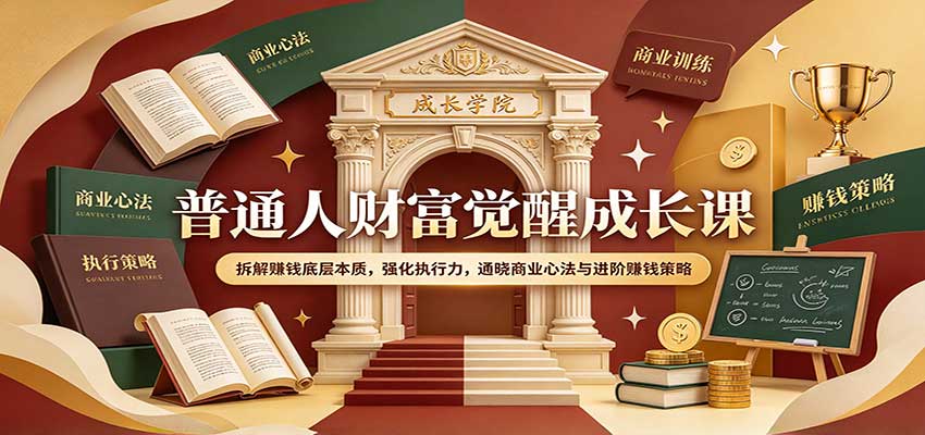 普通人财富觉醒成长课：拆解赚钱底层本质，强化执行力，通晓商业心法与进阶赚钱策略瀚萌资源网-网赚网-网赚项目网-虚拟资源网-国学资源网-易学资源网-本站有全网最新网赚项目-易学课程资源-中医课程资源的在线下载网站！瀚萌资源网