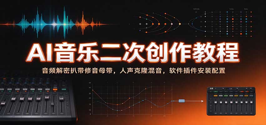 AI音乐二次创作教程：音频解密扒带修音母带，人声克隆混音，软件插件安装配置瀚萌资源网-网赚网-网赚项目网-虚拟资源网-国学资源网-易学资源网-本站有全网最新网赚项目-易学课程资源-中医课程资源的在线下载网站！瀚萌资源网