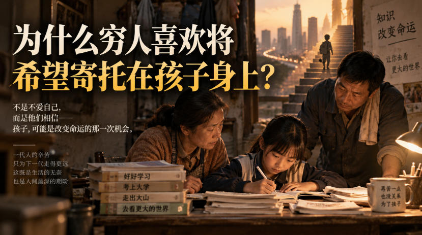 某社群精品文章：为什么穷人喜欢将希望寄托在孩子身上？瀚萌资源网-网赚网-网赚项目网-虚拟资源网-国学资源网-易学资源网-本站有全网最新网赚项目-易学课程资源-中医课程资源的在线下载网站！瀚萌资源网