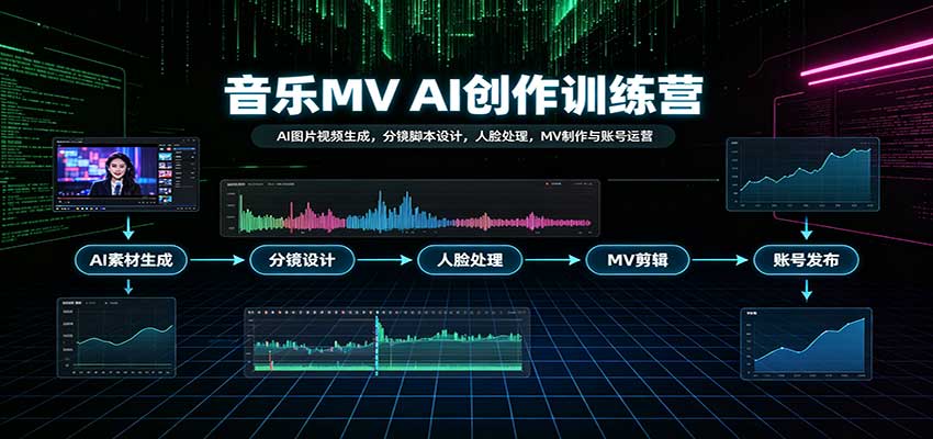 音乐MV AI创作训练营：AI图片视频生成，分镜脚本设计，人脸处理，MV制作与账号运营瀚萌资源网-网赚网-网赚项目网-虚拟资源网-国学资源网-易学资源网-本站有全网最新网赚项目-易学课程资源-中医课程资源的在线下载网站！瀚萌资源网