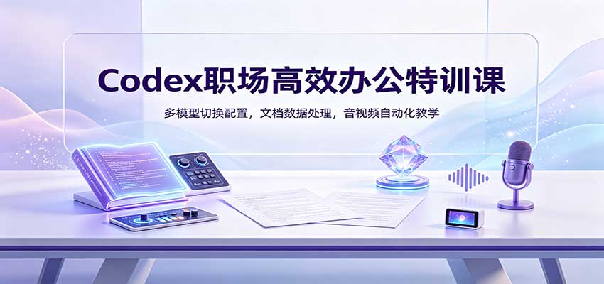 Codex职场高效办公特训课：多模型切换配置，文档数据处理，音视频自动化教学瀚萌资源网-网赚网-网赚项目网-虚拟资源网-国学资源网-易学资源网-本站有全网最新网赚项目-易学课程资源-中医课程资源的在线下载网站！瀚萌资源网
