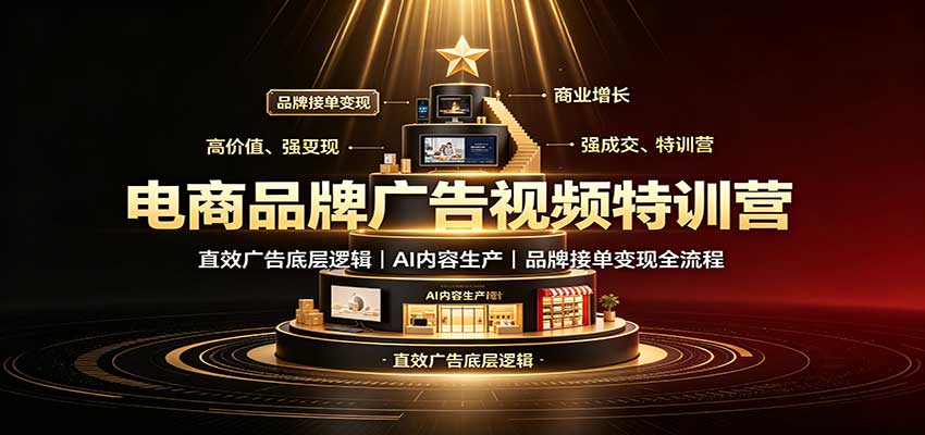 电商品牌广告视频特训：直效广告底层逻辑，AI内容生产，品牌接单变现全流程瀚萌资源网-网赚网-网赚项目网-虚拟资源网-国学资源网-易学资源网-本站有全网最新网赚项目-易学课程资源-中医课程资源的在线下载网站！瀚萌资源网