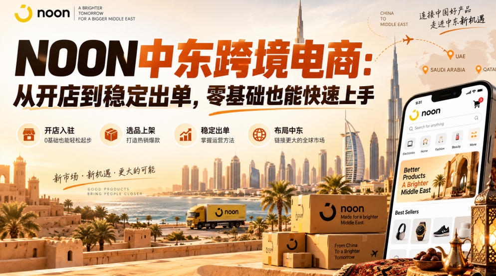 NOON中东跨境电商：从开店到稳定出单，零基础也能快速上手（更新2026）瀚萌资源网-网赚网-网赚项目网-虚拟资源网-国学资源网-易学资源网-本站有全网最新网赚项目-易学课程资源-中医课程资源的在线下载网站！瀚萌资源网