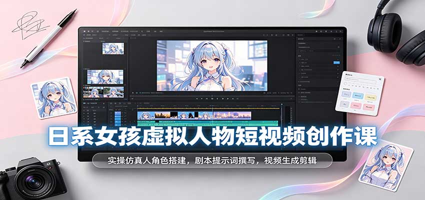 日系女孩虚拟人物短视频创作课：实操仿真人角色搭建，剧本提示词撰写，视频生成剪辑瀚萌资源网-网赚网-网赚项目网-虚拟资源网-国学资源网-易学资源网-本站有全网最新网赚项目-易学课程资源-中医课程资源的在线下载网站！瀚萌资源网