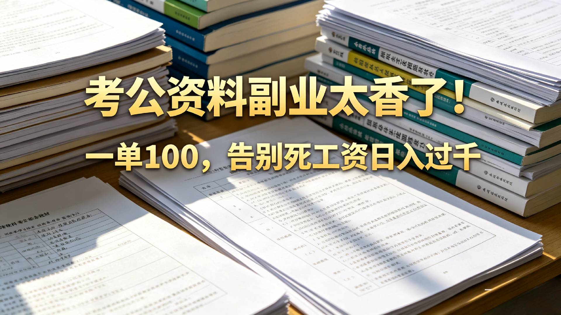 告别死工资，考公资料副业太香了！小红书1单100瀚萌资源网-网赚网-网赚项目网-虚拟资源网-国学资源网-易学资源网-本站有全网最新网赚项目-易学课程资源-中医课程资源的在线下载网站！瀚萌资源网