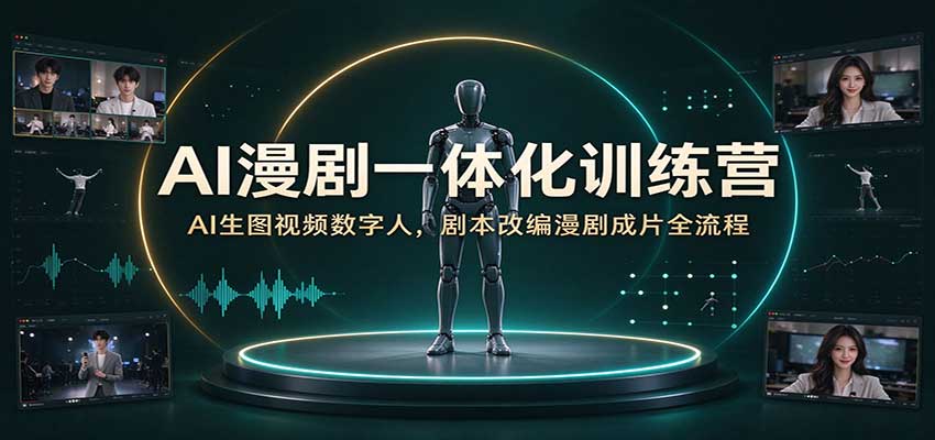 AI漫剧一体化训练营：AI生图视频数字人，剧本改编漫剧成片全流程瀚萌资源网-网赚网-网赚项目网-虚拟资源网-国学资源网-易学资源网-本站有全网最新网赚项目-易学课程资源-中医课程资源的在线下载网站！瀚萌资源网