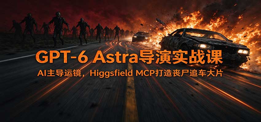 GPT-6 Astra导演实战课：AI主导运镜，Higgsfield MCP打造丧尸追车大片瀚萌资源网-网赚网-网赚项目网-虚拟资源网-国学资源网-易学资源网-本站有全网最新网赚项目-易学课程资源-中医课程资源的在线下载网站！瀚萌资源网
