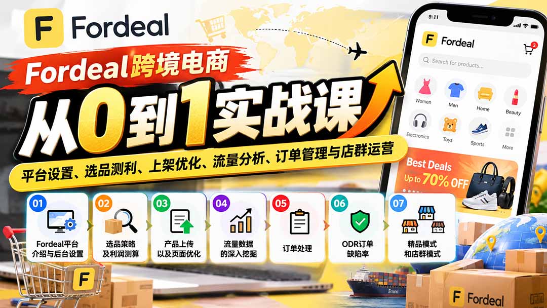 图片[1]瀚萌资源网-网赚网-网赚项目网-虚拟资源网-国学资源网-易学资源网-本站有全网最新网赚项目-易学课程资源-中医课程资源的在线下载网站！（20914期）Fordeal跨境电商从0到1实战课：平台设置、选品测利、上架优化、流量分析、订单管理与店群运营瀚萌资源网-网赚网-网赚项目网-虚拟资源网-国学资源网-易学资源网-本站有全网最新网赚项目-易学课程资源-中医课程资源的在线下载网站！瀚萌资源网