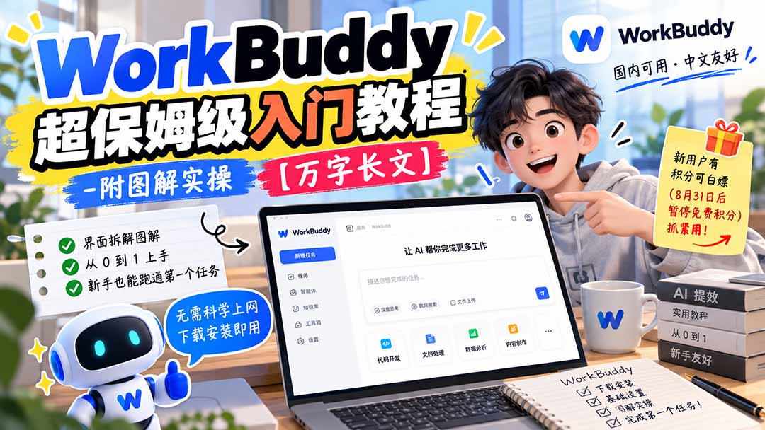 （20882期）WorkBuddy 超保姆级入门教程-附图解实操 【万字长文】瀚萌资源网-网赚网-网赚项目网-虚拟资源网-国学资源网-易学资源网-本站有全网最新网赚项目-易学课程资源-中医课程资源的在线下载网站！瀚萌资源网