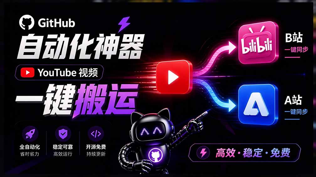 （21177期）Github上闷声搞事的自动化神器，YouTube视频全流程搬到B站和A站，像发朋友圈一样简单Y2A-Auto瀚萌资源网-网赚网-网赚项目网-虚拟资源网-国学资源网-易学资源网-本站有全网最新网赚项目-易学课程资源-中医课程资源的在线下载网站！瀚萌资源网