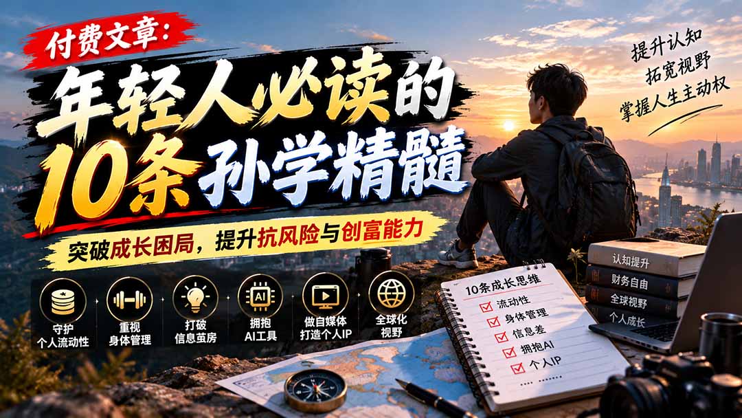 （21112期）付费文章：年轻人必读的10条孙学精髓，突破成长困局，提升抗风险与创富能力瀚萌资源网-网赚网-网赚项目网-虚拟资源网-国学资源网-易学资源网-本站有全网最新网赚项目-易学课程资源-中医课程资源的在线下载网站！瀚萌资源网