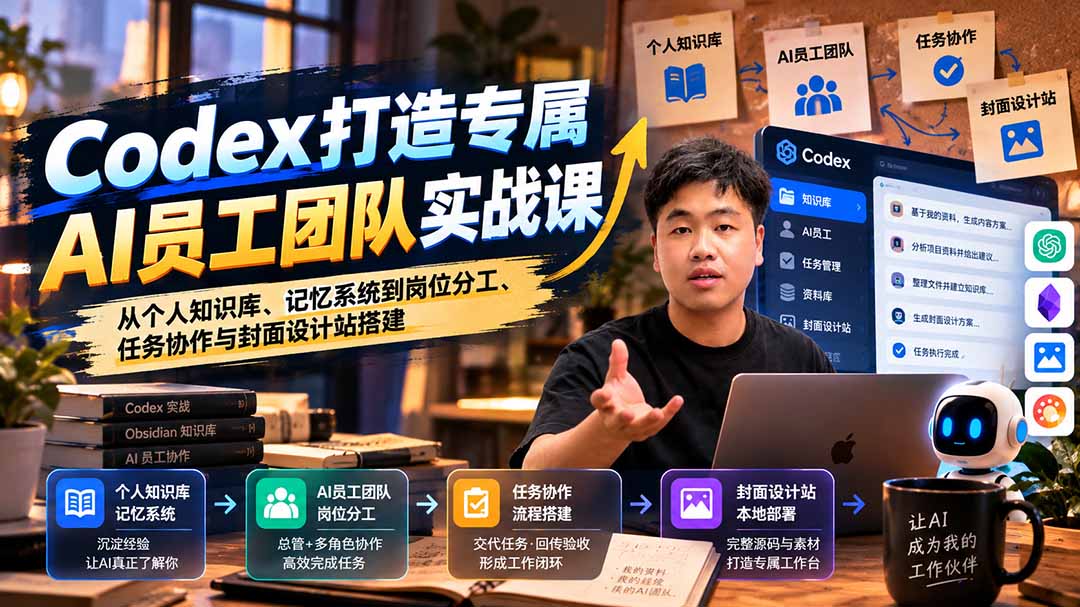 （20916期）【无水印】Codex打造专属AI员工团队实战课：从个人知识库、记忆系统到岗位分工、任务协作与封面设计站搭建瀚萌资源网-网赚网-网赚项目网-虚拟资源网-国学资源网-易学资源网-本站有全网最新网赚项目-易学课程资源-中医课程资源的在线下载网站！瀚萌资源网