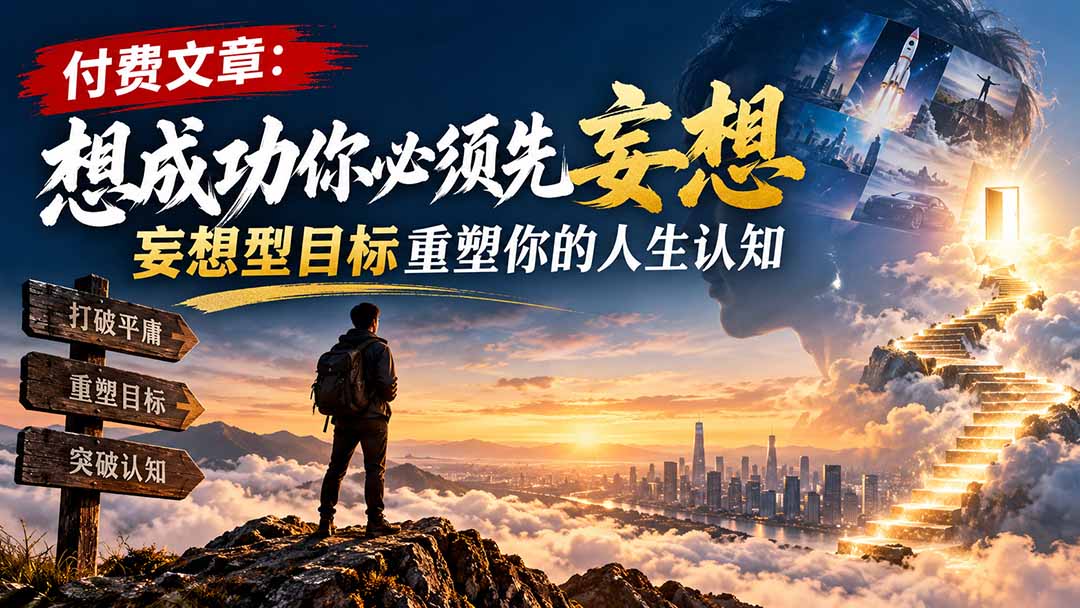 （21078期）付费文章：想成功你必须先妄想，妄想型目标重塑你的人生认知瀚萌资源网-网赚网-网赚项目网-虚拟资源网-国学资源网-易学资源网-本站有全网最新网赚项目-易学课程资源-中医课程资源的在线下载网站！瀚萌资源网
