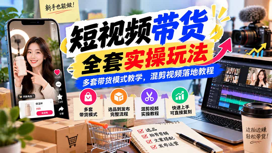 （20991期）【无水印】短视频带货全套实操玩法，多套带货模式教学，混剪视频落地教程瀚萌资源网-网赚网-网赚项目网-虚拟资源网-国学资源网-易学资源网-本站有全网最新网赚项目-易学课程资源-中医课程资源的在线下载网站！瀚萌资源网