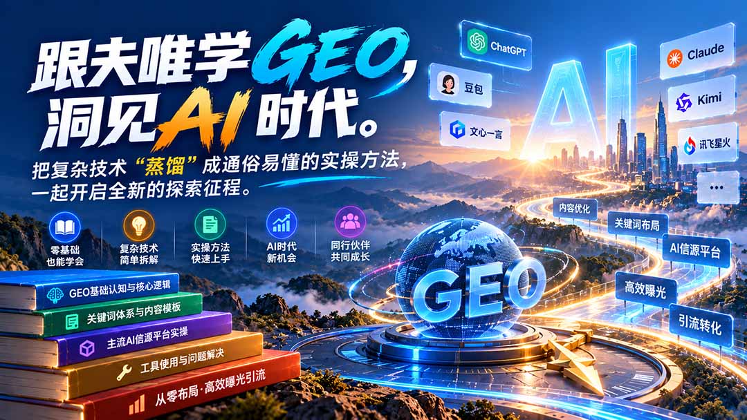 （21257期）跟夫唯学GEO-更新1030，洞见AI时代。把复杂技术 “蒸馏” 成通俗易懂的实操方法，一起开启全新的探索征程瀚萌资源网-网赚网-网赚项目网-虚拟资源网-国学资源网-易学资源网-本站有全网最新网赚项目-易学课程资源-中医课程资源的在线下载网站！瀚萌资源网
